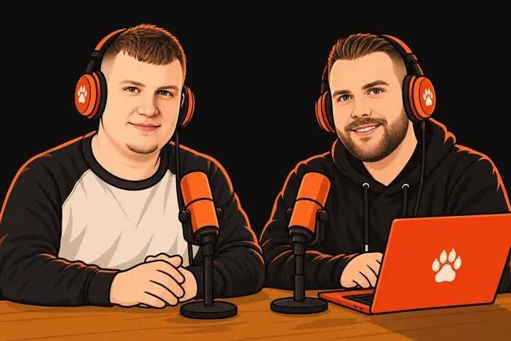 The Stuck Between Pixels hosts recording an episode